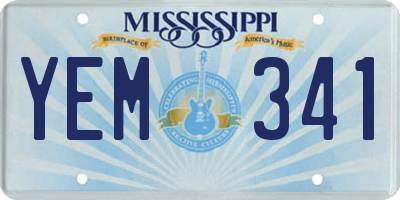 MS license plate YEM341
