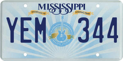 MS license plate YEM344