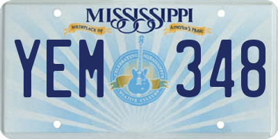 MS license plate YEM348