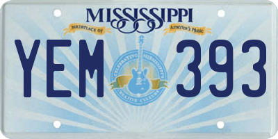 MS license plate YEM393