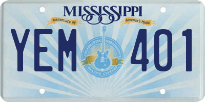 MS license plate YEM401