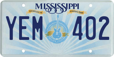 MS license plate YEM402