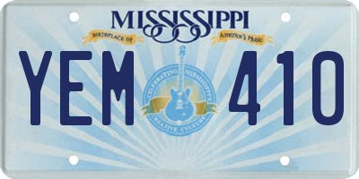 MS license plate YEM410