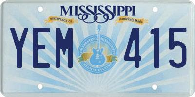 MS license plate YEM415