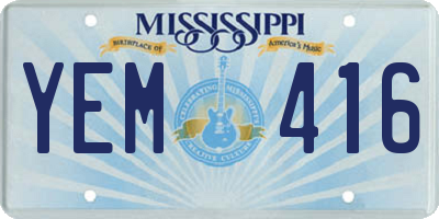 MS license plate YEM416