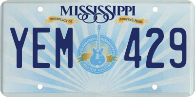 MS license plate YEM429