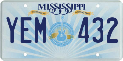 MS license plate YEM432