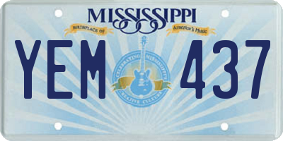 MS license plate YEM437