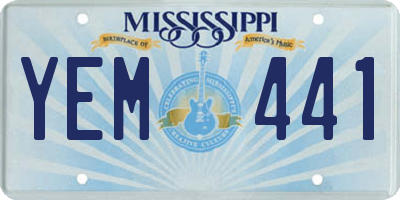 MS license plate YEM441