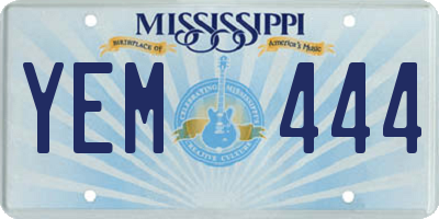 MS license plate YEM444