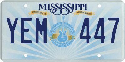 MS license plate YEM447