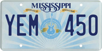 MS license plate YEM450