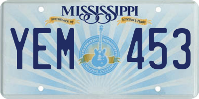 MS license plate YEM453
