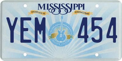 MS license plate YEM454