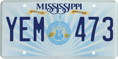 MS license plate YEM473
