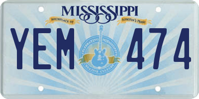 MS license plate YEM474