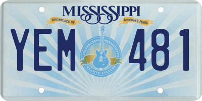 MS license plate YEM481