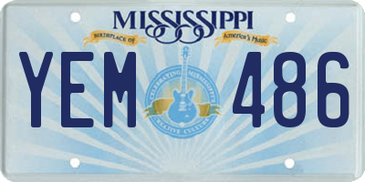 MS license plate YEM486