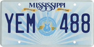 MS license plate YEM488