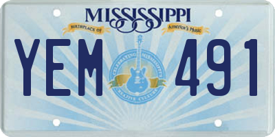 MS license plate YEM491