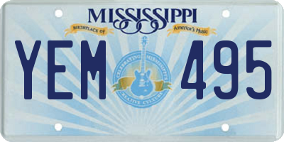 MS license plate YEM495