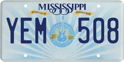 MS license plate YEM508