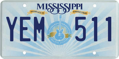 MS license plate YEM511