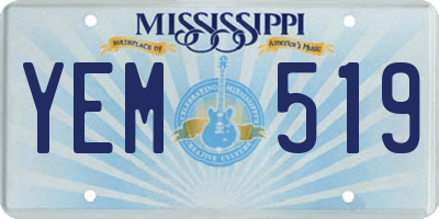MS license plate YEM519