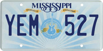 MS license plate YEM527