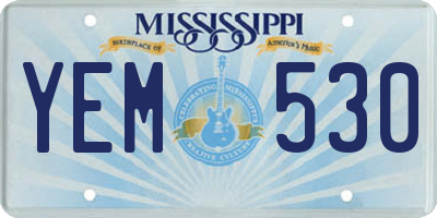 MS license plate YEM530