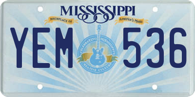 MS license plate YEM536