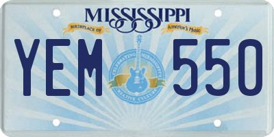 MS license plate YEM550