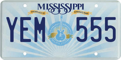 MS license plate YEM555