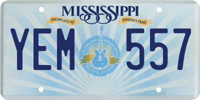 MS license plate YEM557
