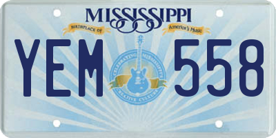 MS license plate YEM558