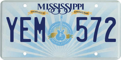 MS license plate YEM572