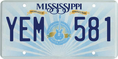 MS license plate YEM581