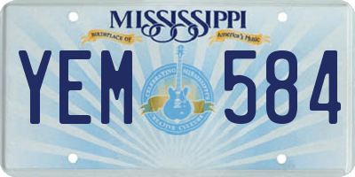 MS license plate YEM584