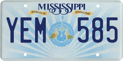 MS license plate YEM585