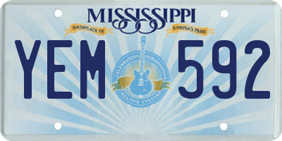 MS license plate YEM592