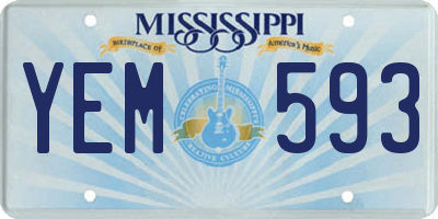 MS license plate YEM593