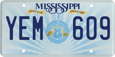 MS license plate YEM609