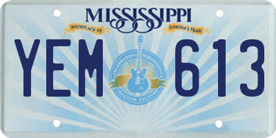 MS license plate YEM613