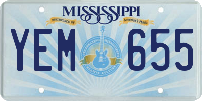 MS license plate YEM655