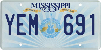 MS license plate YEM691
