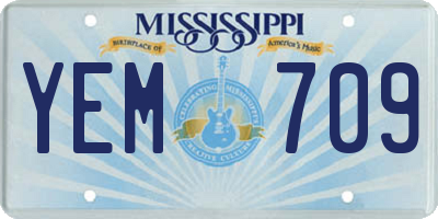MS license plate YEM709