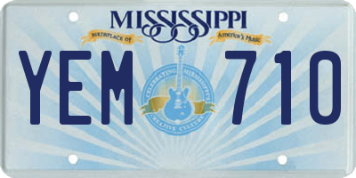 MS license plate YEM710