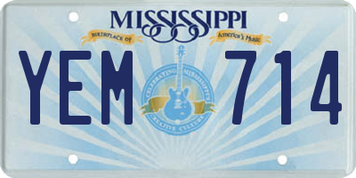 MS license plate YEM714
