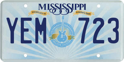 MS license plate YEM723