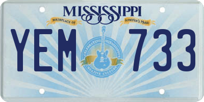 MS license plate YEM733